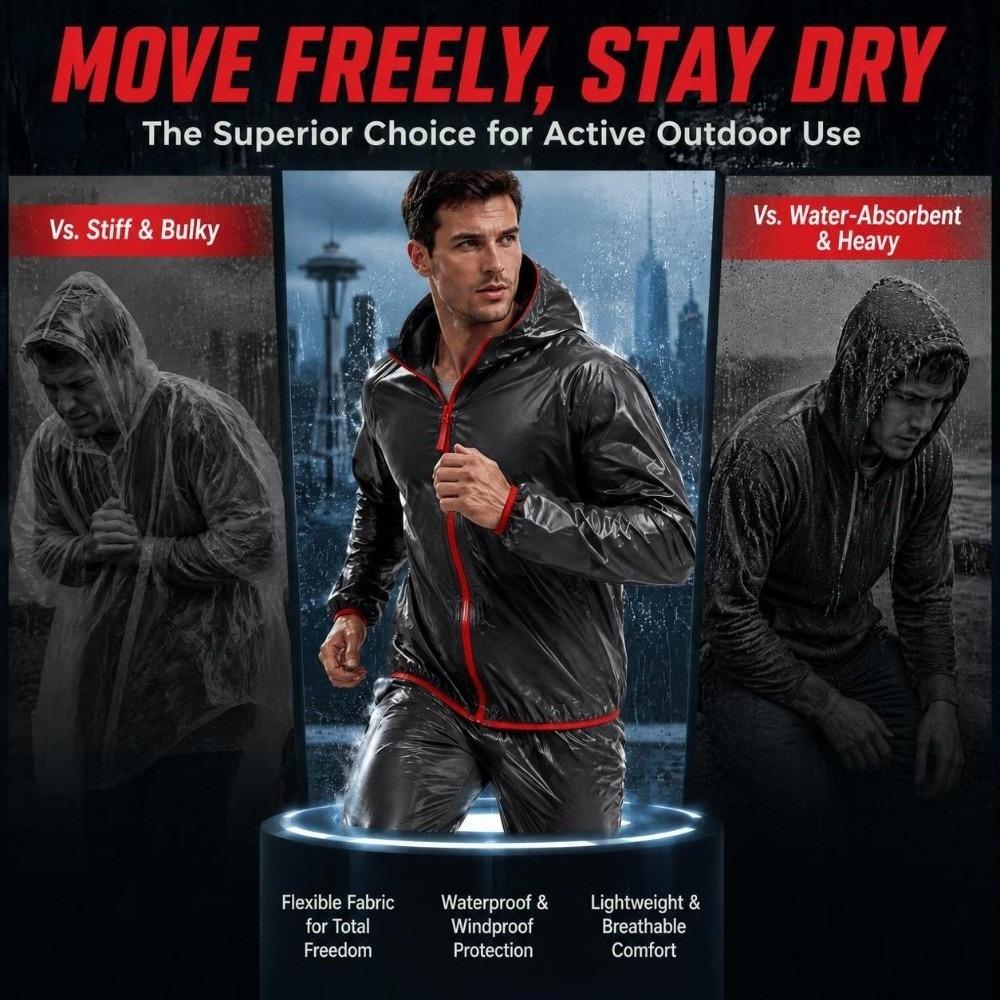 Elastic Fabric Cycling Rain Jacket Dark Grey Rain Over Jacket  Outdoor Working