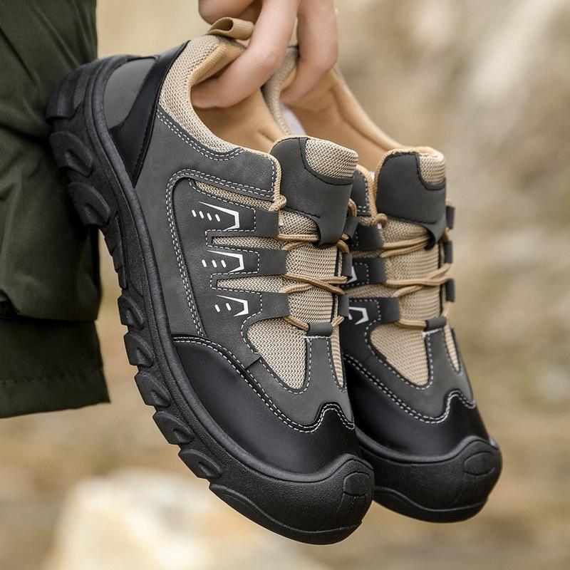 Hiking shoes casual outdoor labor insurance shoes men's medium help supply anti-collision non-slip soft-soled mountain shoes breathable
