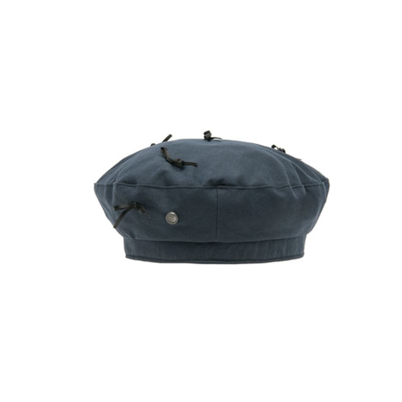 Poesiedame COTTON BOW BERET IN NAVY