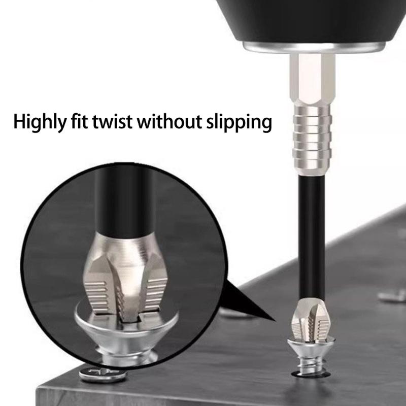 6Pcs K5 Magnetic Screwdriver Bit Set 1/4inch Hex Shank Antislip Crossing Head Screw Driver Drill Bit Crossing