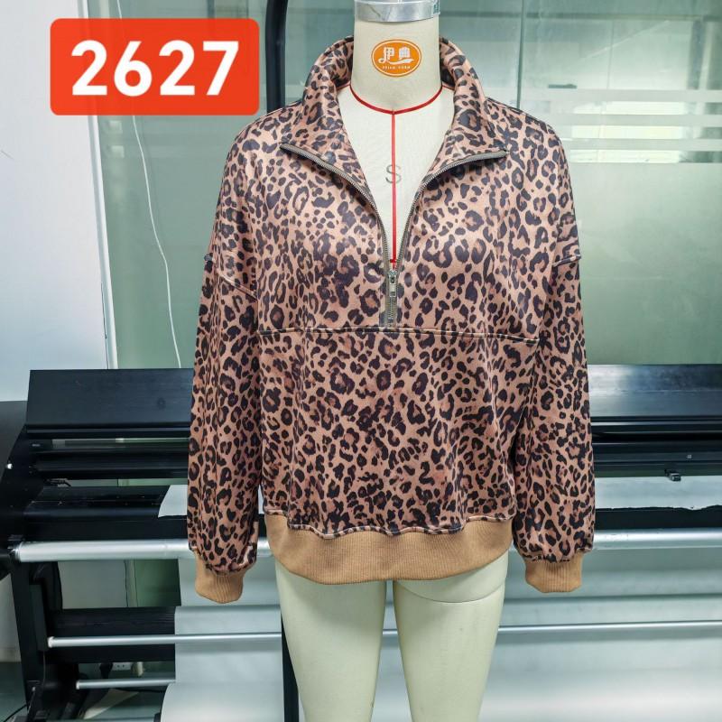 Womens Oversized Stand Collar Leopard Print Hoodless Sweatshirt Loose Fit 2025 Casual Long Sleeve Top