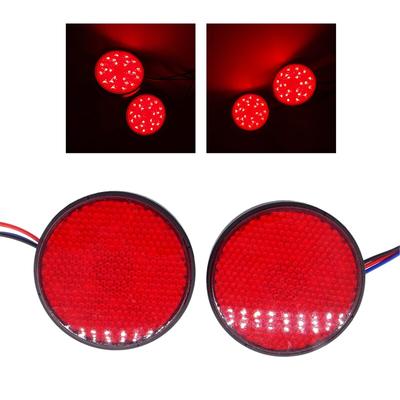 2 Stück Motorrad 24 LED Bremsstopp-Warnreflektorleuchte, runde hintere Schwanzmarkierungsleuchte für Auto, Motorrad, LKW, Blinker