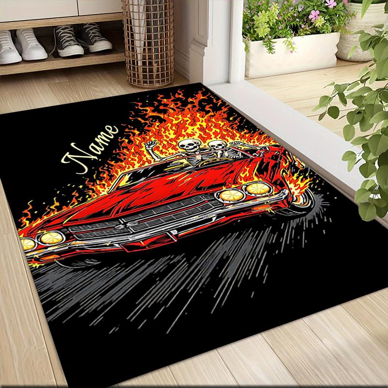 Custom Name Kitten Clown Balloon Theme Carpet Rug Customizable Soft Washable Anti-Slip Home Living Room Sofa Mats Personalized Rug. 0909106