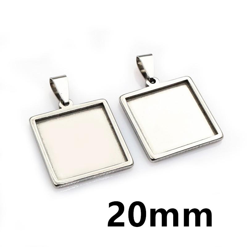 5pcs Stainless Steel 10x25mm 10x50mm Inner Size Rectangle Square Pendant Cabochon Blank Base Setting Tray for DIY Jewelry Making