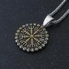 Viking Vegvisir Compass Pendant Necklace Norse Runes Nordic Amulet Stainless Steel Two Tone Medieval Talisman for Men