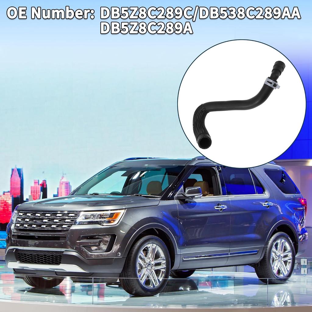 Radiator Hose Heater Hose No.DB5Z8C289C/DB538C289AA/DB5Z8C289A for Ford Explorer 3.5L 2011-2019 Black Rubber 1 Pc Coolant Pipe Good Sealing