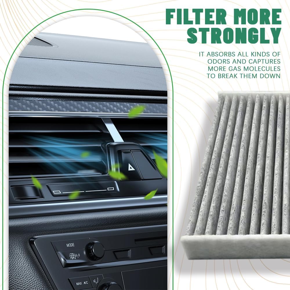 CF10285 Cabin Air Filter, Premium Cabin Filter With Activated Carbon, Car Air Filter Replacement For Camry 2007-2017 Corolla 2009- Rav4 2006-2018