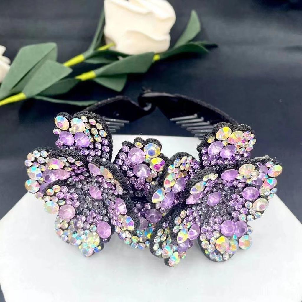 1 Stück Strass Blume Haarspange (Zufällige Strassfarbe), Urlaubsoutfits Frau