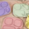 1PC Drop- Divided Plates, Microwave & Dishwasher Safe, Lightweight Plastic Picnic Plates Made of Healthy Materials