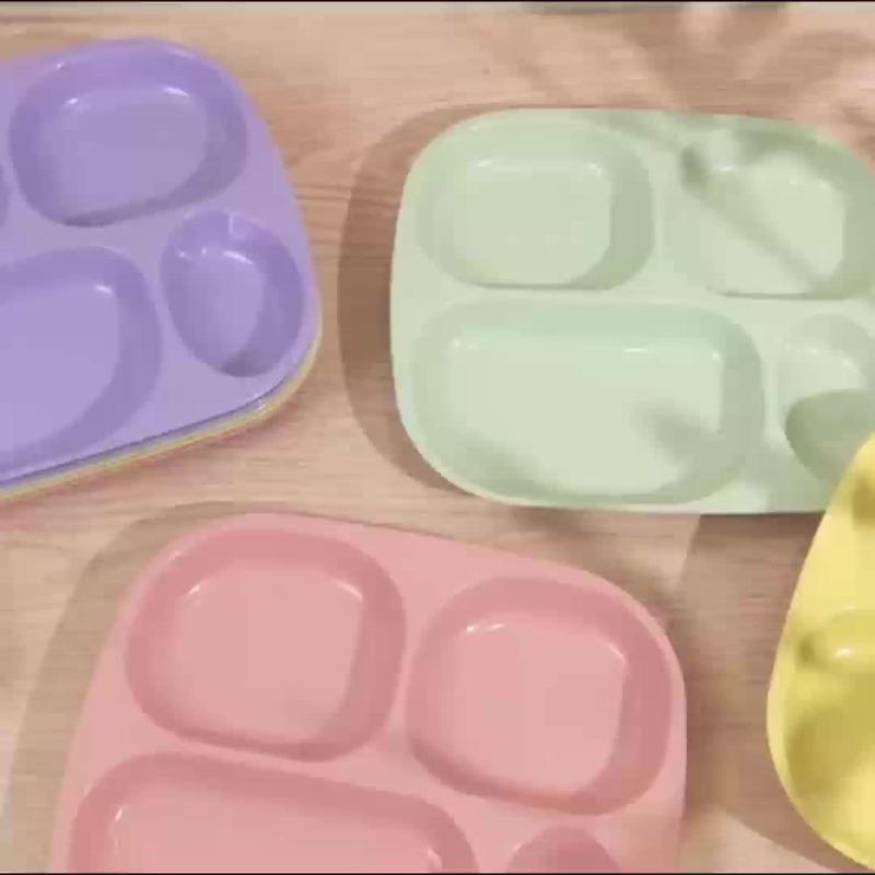 1PC Drop- Divided Plates, Microwave & Dishwasher Safe, Lightweight Plastic Picnic Plates Made of Healthy Materials