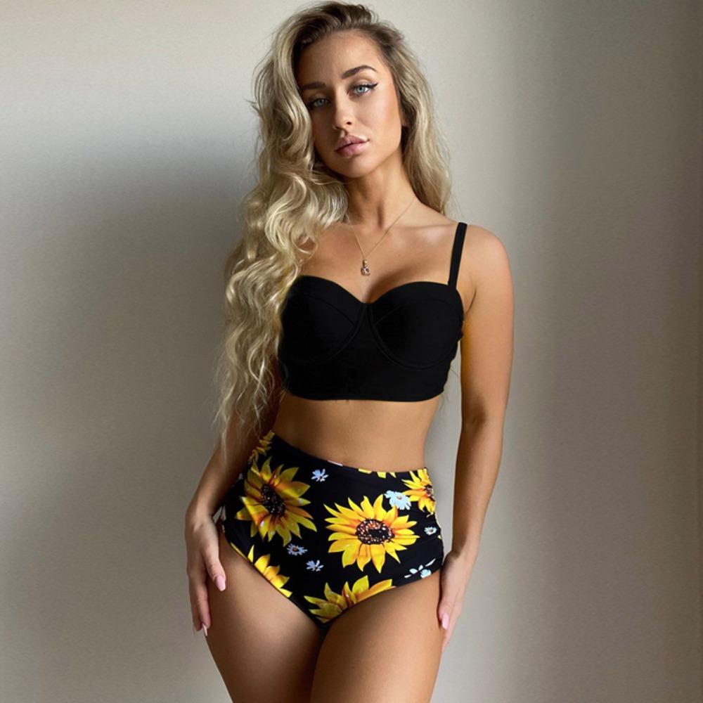 New Bikini Sexy Ladies Split Swimsuit Bikini Hard Pack High Waist Swimsuit