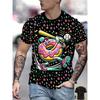 Fashionable Casual Comfortable Breathable Short Sleeved Round Neck T-shirt Summer Large Loose Creative Fun Colorful 3D Printed Men's T-shirt