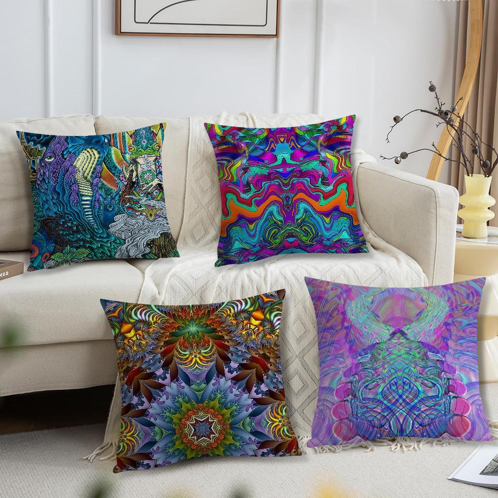 Art Psychedelic Geometrical Figures Cushion Cover For Pillow Printing Sofa Decoration Home Car Room Office Nordic Simplicity