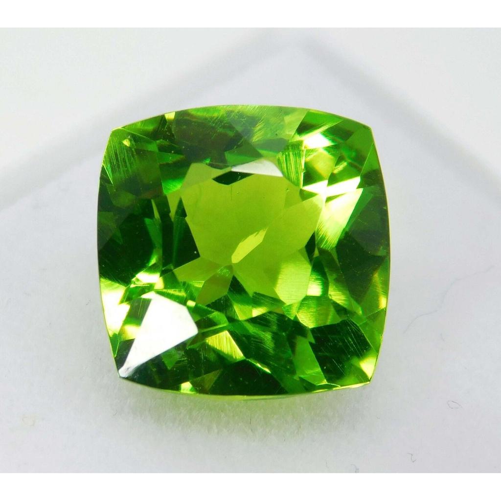 A+ Quality 9.80 Ct NATURAL Peridot Square Cushion Cut CERTIFIED Loose Gemstone