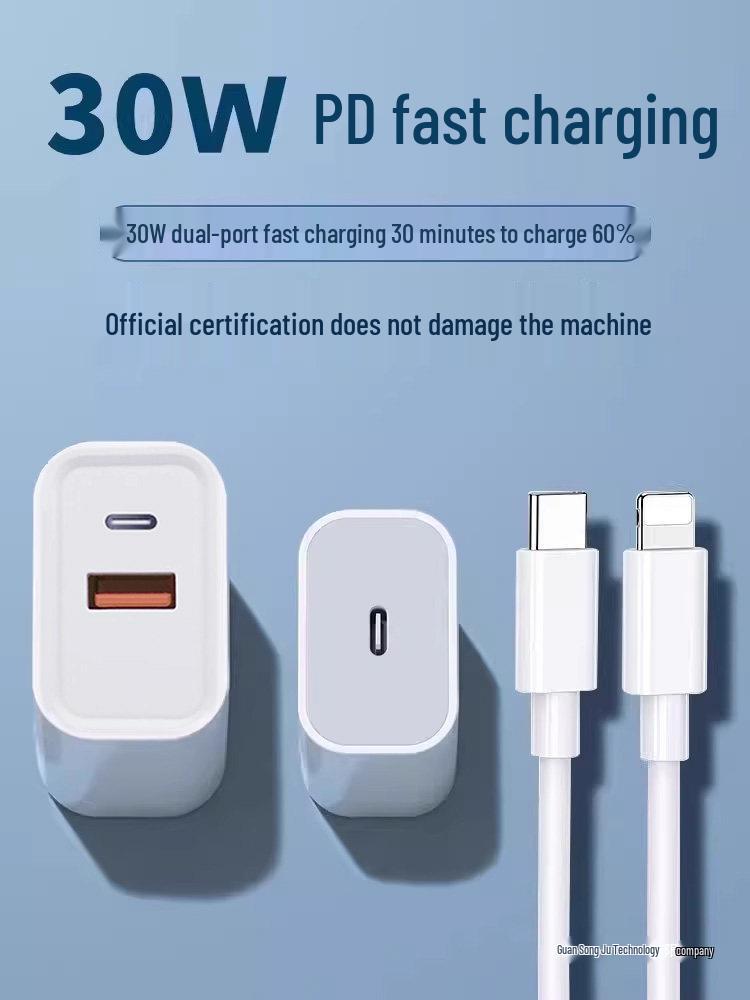 Suozhi 20W PD Fast Charger with Type-C Interface for 30W Apple Charging Heads