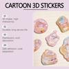 Cartoon 3D Wiggle Stickers, Made Of PVC, Featuring Various Cute Shapes And Soft, Fresh Color Schemes For Journal Decoration.