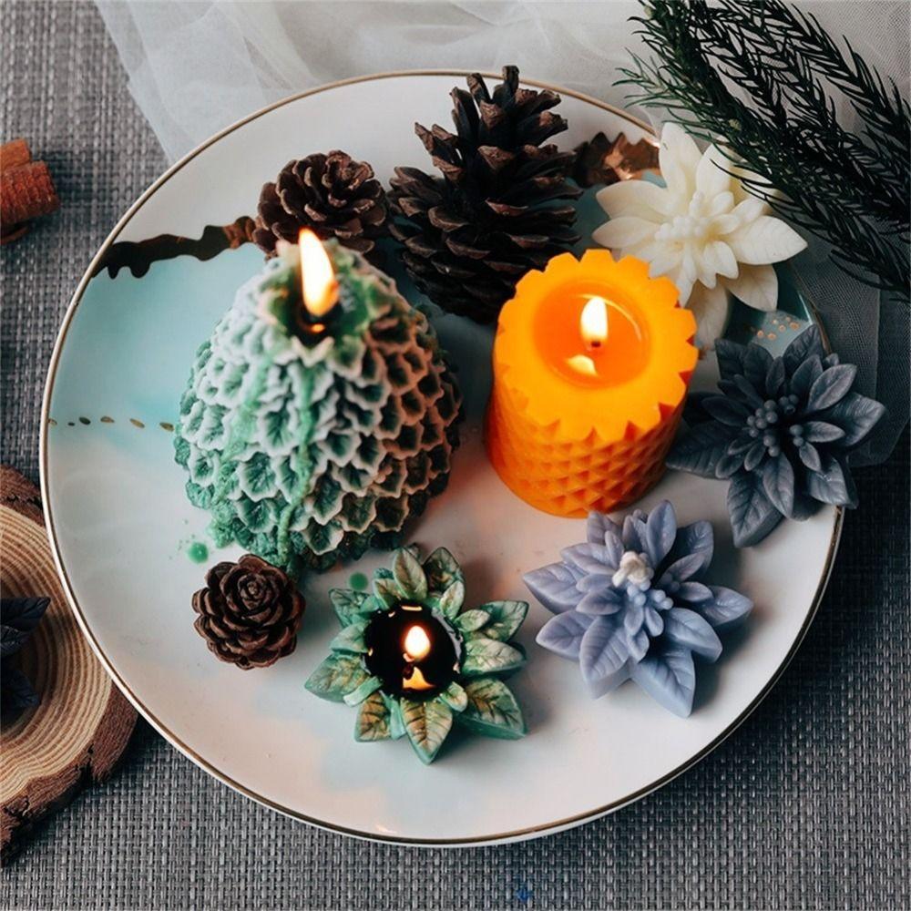 Reusable Christmas Flower Mold Odorless Mould DIY Candle Mold Home Decor