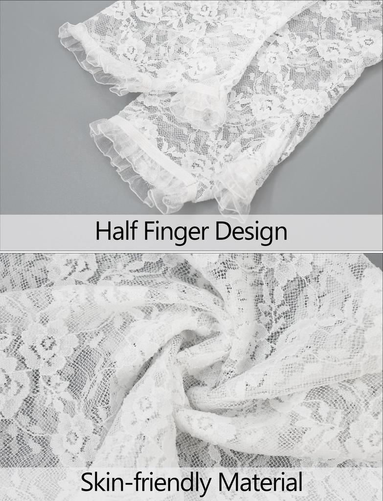 Arm Lightweight Arm Sun Lace Arm White White [Panegy] Women's Covers, Covers, Protection, Gloves, Long, Beautiful, Gloves, Warmers, A +