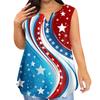 Women's Fashion Casual Large Size V-Neck Sleeveless Vest Printed T-Shirt Top