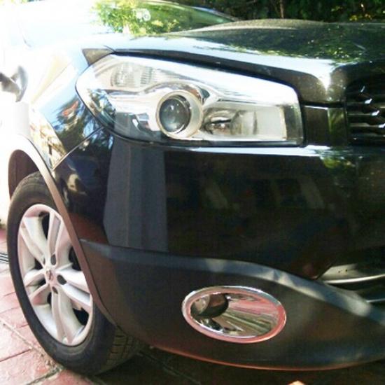 For nissan qashqai / +2 / dualis j10 2010-2013 chrome front fog light cover trim