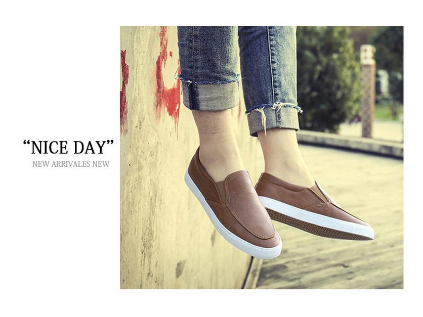 Men's Four Seasons Casual Leather Loafers - Korean Style, Low-Top, Slip-On, Business Casual Shoes