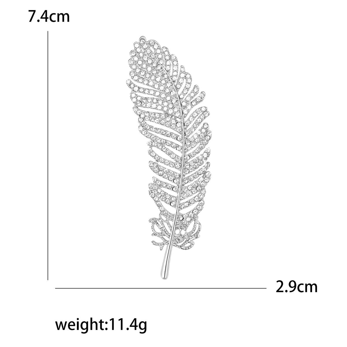 

Rhinestone Feather Pins for Women Unisex Glass Hollow Feathers Brooches Banquet Party Backpack Gifts Jewelry Accessories marvel
