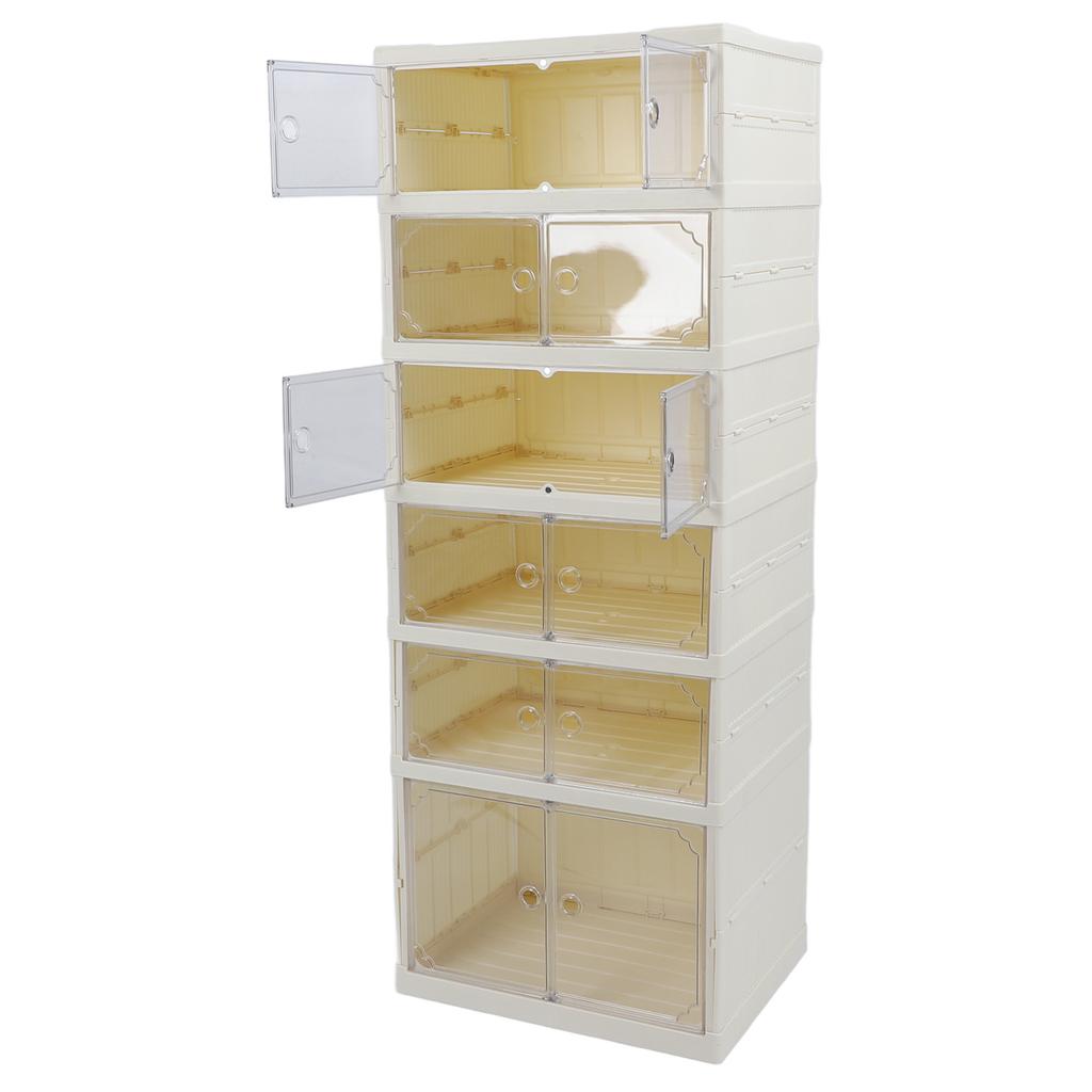 Foldable Shoe Boxes Double Row Dustproof Transparent Lids Magnetic Thickened Plastic Shoe Storage Rack Stackable Shoe