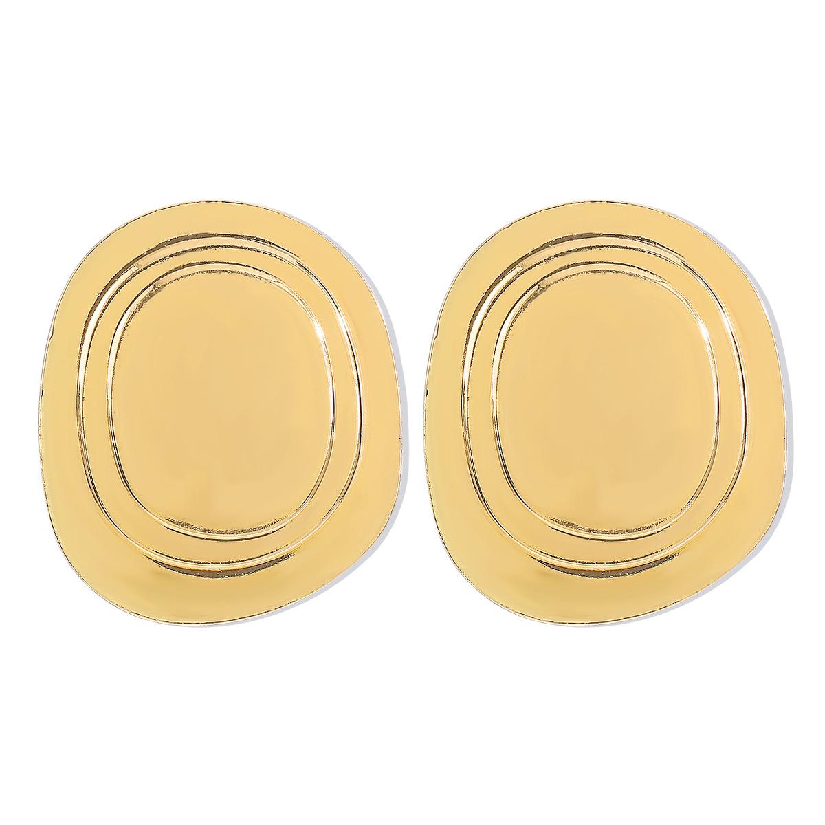 

Women Exaggerated Smooth Round Line Texture Earrings Ins Style Fashion Metal Texture Personalized Dangle Ear Jewelry золотий