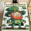 St.Patrick's Day Green Clover Print Flannel Blanket,High Quality Comfortable for All Seasons,Home Decor,Warmth and Comfort,Perfect for Christmas Gifts