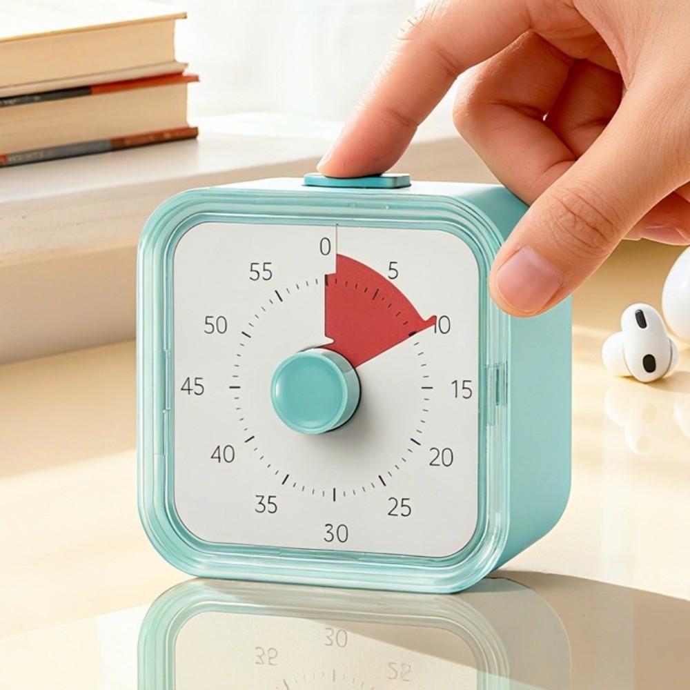 60 Minutes Visual Timer Round/Square Kitchen Timer Countdown Alarm Clock  Reading Room