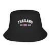 Vintage Thailand Bucket Hat  Hawaii Fisherman Caps Foldable Vacation Sun Hats For Unisex Trendy Printed Cap