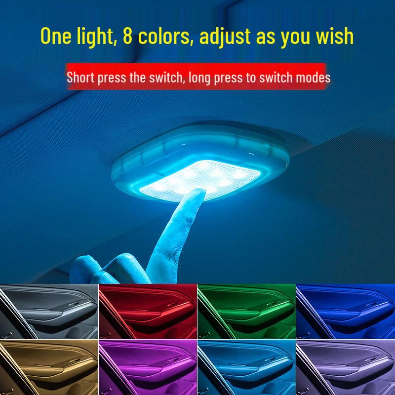 

Rear Seat LED Reading Light – No Modification Needed, Ceiling & Trunk Add-on Black Shell - White Light