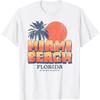 Miami Beach Florida Retro Sunset Palm Tree Vintage Vacation T-Shirt(1)
