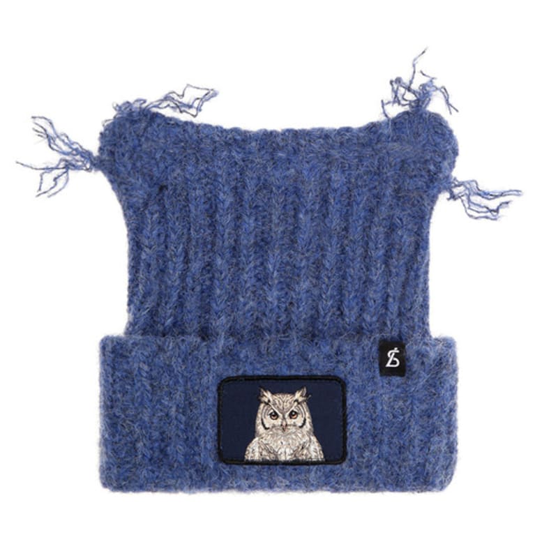 

BLACK SANDS Animal Wappen Owl Tassel Earring NAVY_Free