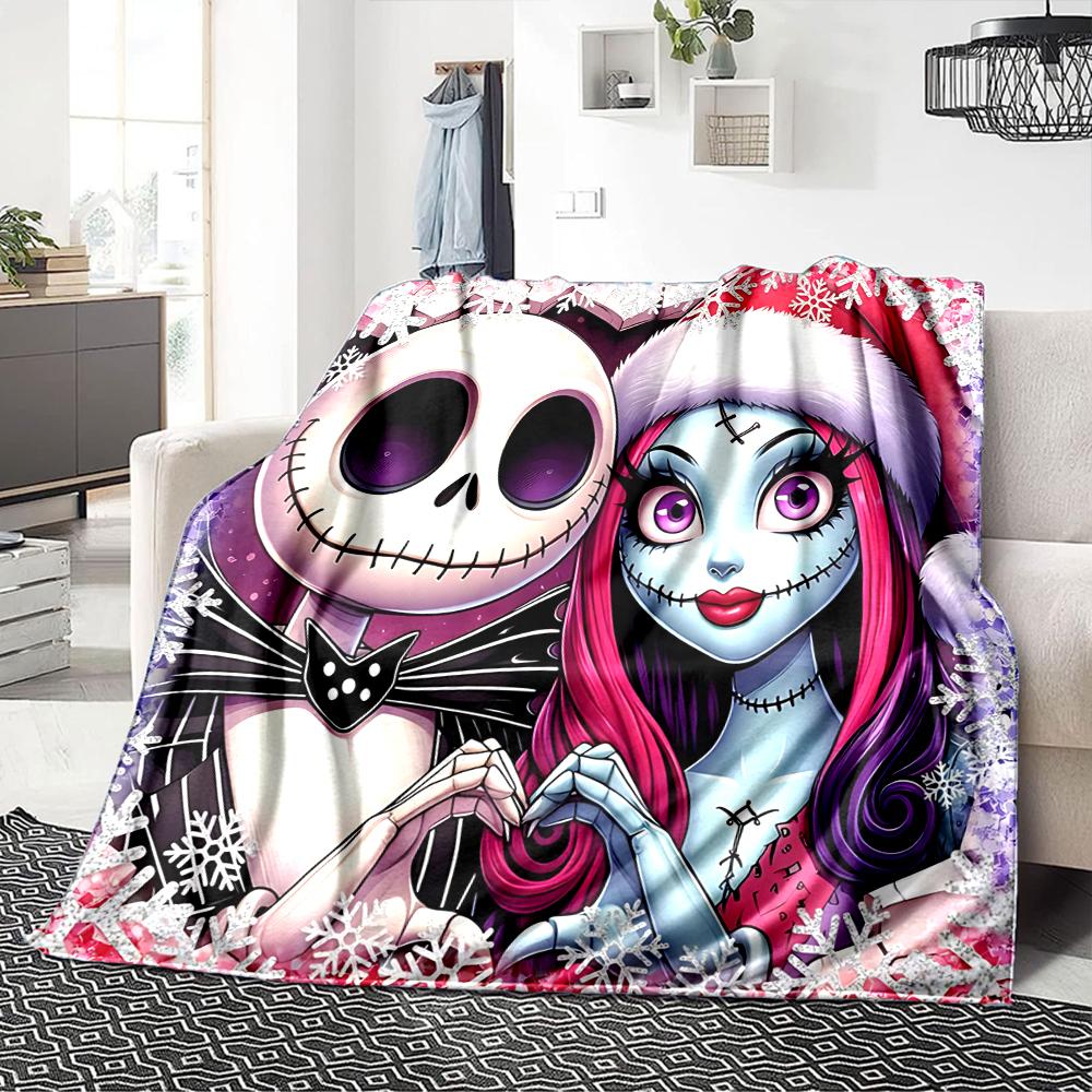 1Pc Jack Sally'S Winter Romance Blanket Soft Throw Blanket For Home Bedroom Bed Sofa Travel Office Solid Christmas Blanket