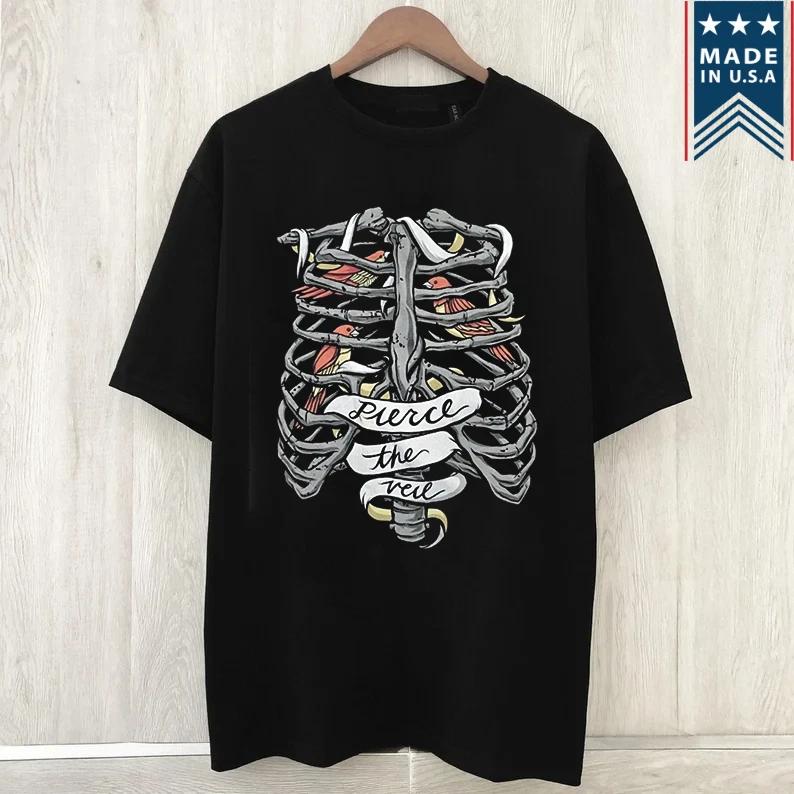 Men s and Women s T-shirts Pierce The Veil Band Bird Rib Cage T Shirt Size S-5XL S
