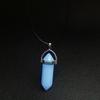 Dark Luminous Stone Fluorescent Hexagonal Column Necklace Natural Crystal Glowing In Bullet Pendant Leather Fashion Jewelry Gift