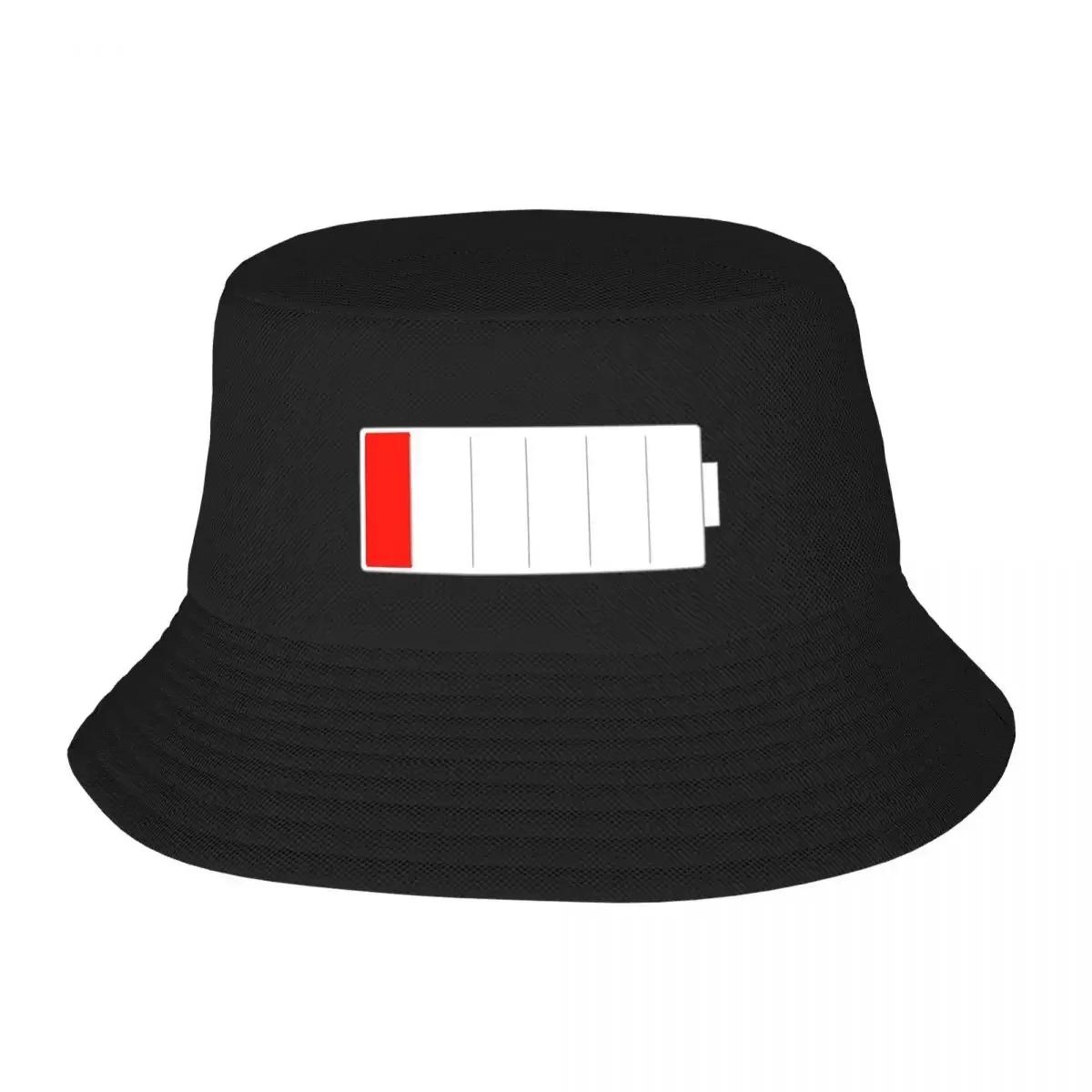 

Low Battery Bucket Hat Panama For Unisex Women Bob Hats Cool FisherUnisex Hats Summer Beach Fishing Unisex Caps One size