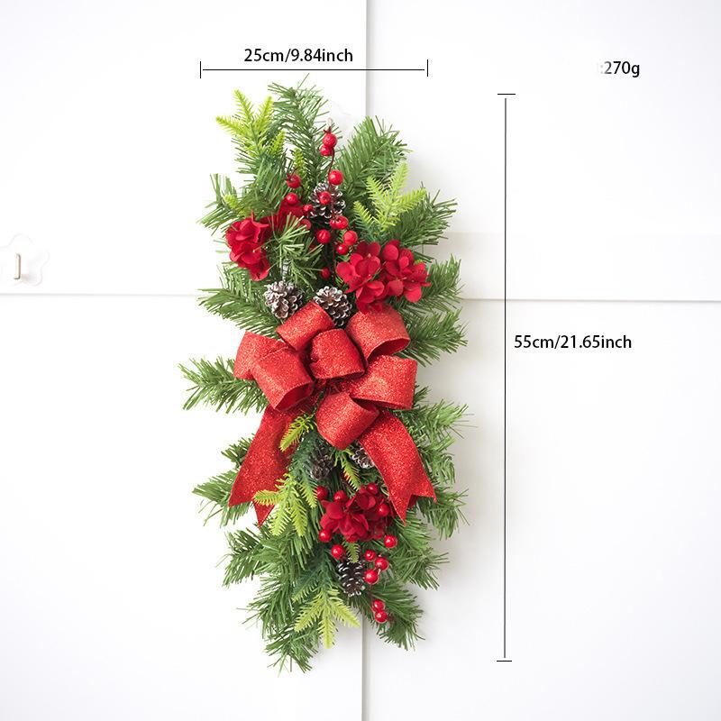 Christmas Wreath Pendants Festive Door Window Wreath Decoration Stairway Stairs Trim Garland Xmas Navidad Wreath Hanging Pendant