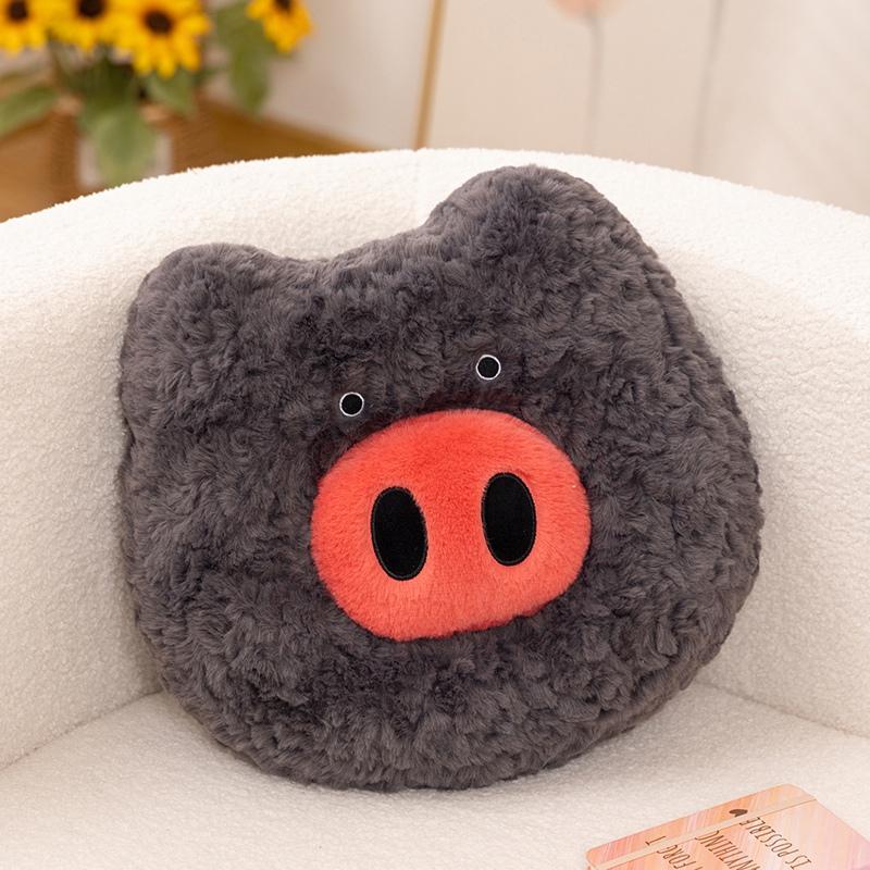 Funny Big Nose Pig Plush Toys Round Pig With Detachable Nose Pillow Cartoon Pink Gray Piggy Doll Birthday Gifts Room Decoration