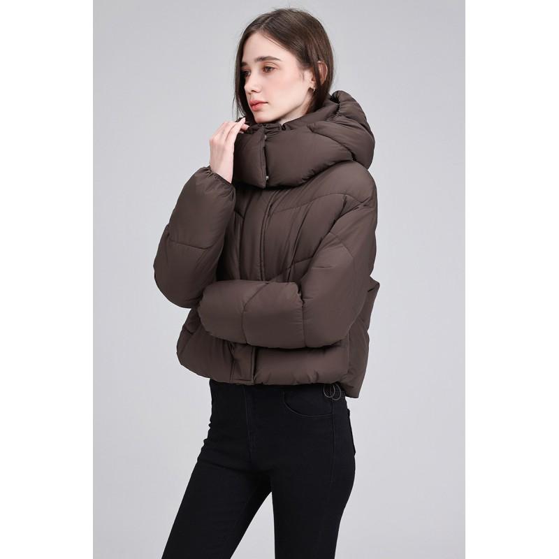 Womens Short Hooded Winter Puffer Coat Loose Fit Warm Cotton Jacket Petite Girls
