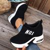 Alphabet Plus Size Wedge Sneakers 2025 Fall New Velcro Platform Casual Shoes