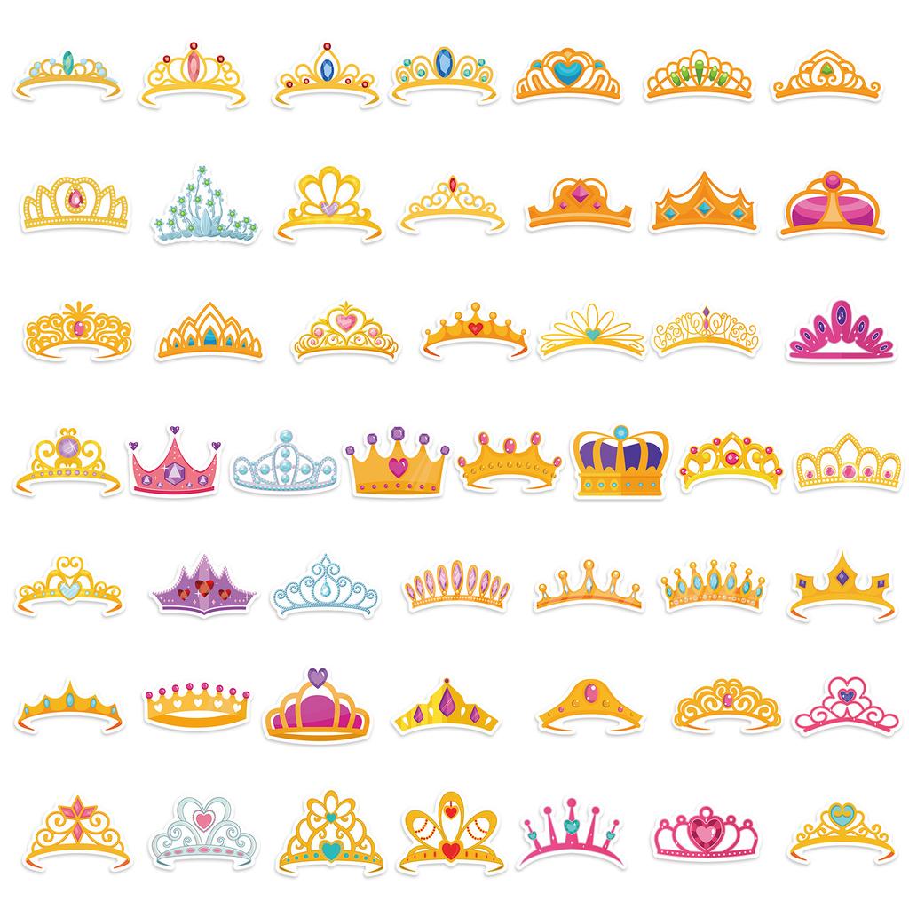 100 Fairy Tale Crown Castle Series Waterproof Stickers Children's Reward Stickers Mobile Phone Case Children's Toy Decoration