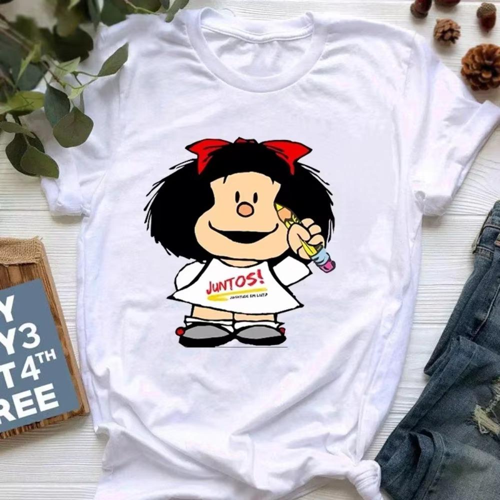 T-shirt Women Summer Harajuku Letter Print Short Sleeve Fashion Creativity Casual Girl Tops Tee 90s Cartoon Tshirt Femme