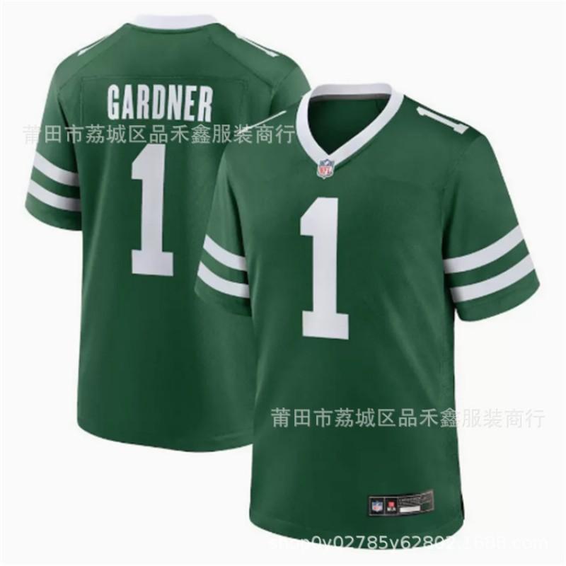 NFL New York Jets Camiseta de Fútbol Personalizada Rogers 8 Gardner 1 5 20 Malla de Algodón Uniforme Deportivo de Equipo Hombres Mujeres
