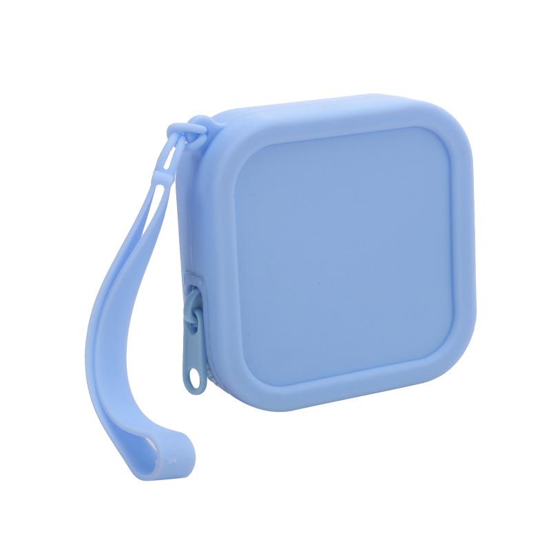 Square Silicone Cosmetic Storage Bag Travel Makeup Brush Holder Portable Digital Storage Bag Multifunctional Waterproof Case