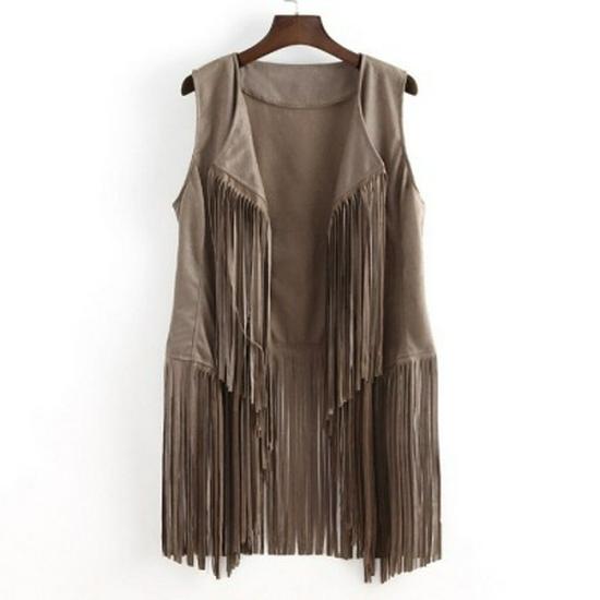 2023 European & American Spring/Summer Fashion Tassel Slimming Sleeveless Vest for Women