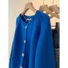 Women Design Knitted Cardigan Sweater Sensibility Nichelantern Sleeve Top Crew Neck Outerwear