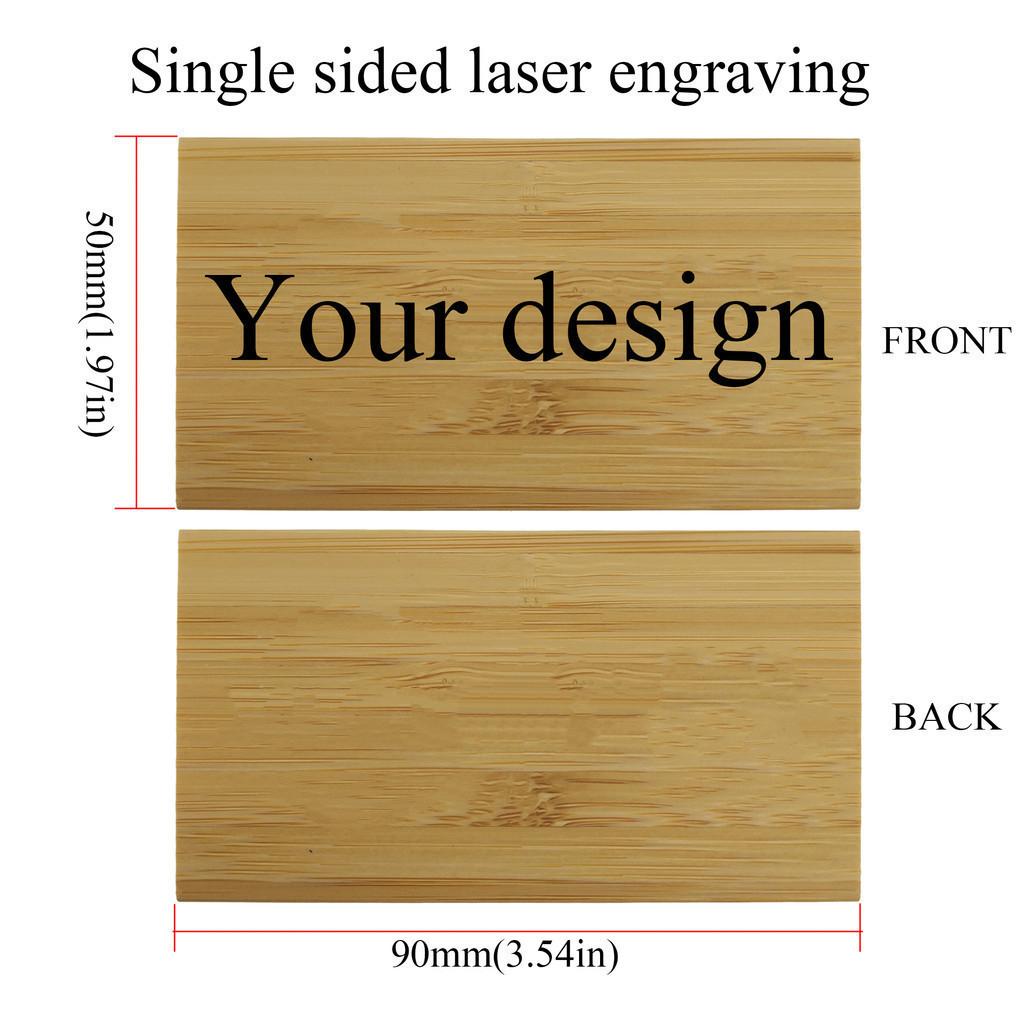 

Customized Bamboo Business Card 2mm DIY Laser Engraving Material for Arts Craft Handicraft Name Card 20pcs