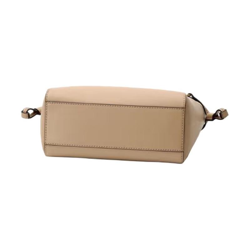 MICHAEL KORS Voyager top zipper logo leather handbag mini women's camel